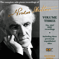 APR5548 - Medtner: The complete solo piano recordings, Vol. 3