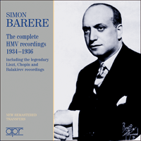 APR6002 - Simon Barere - The complete HMV recordings 1934–1936